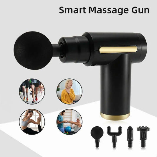 Portable Massage Gun | Muscle Pain Relief & Therapy – 4 Heads