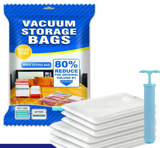 Vacuum Storage Bags with Hand Pump (5 Pack)