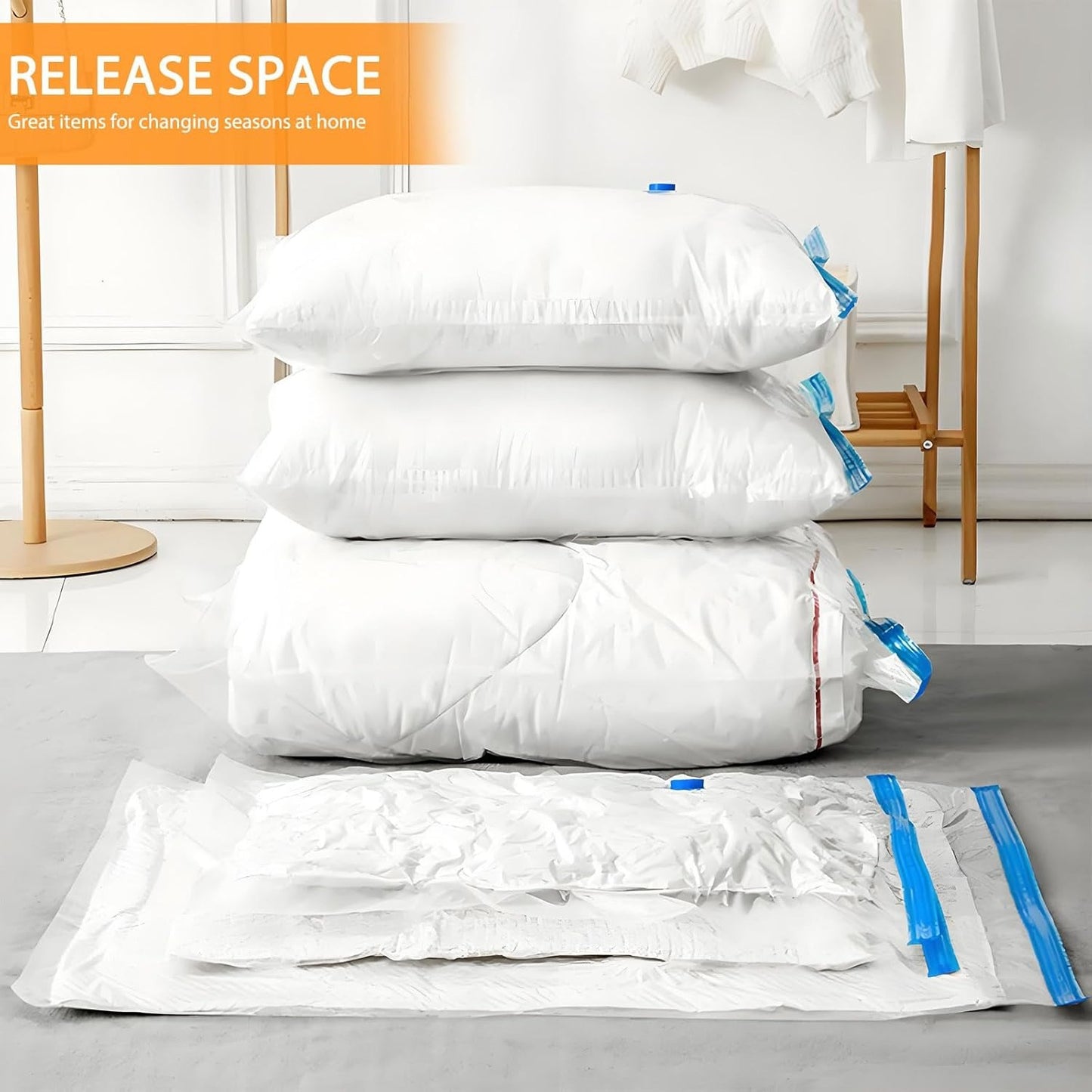 Vacuum Storage Bags with Hand Pump (5 Pack)