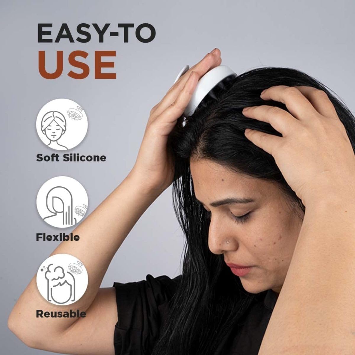 Scalp Shampoo Massager Brush – Soft Bristles Hair Scrubber