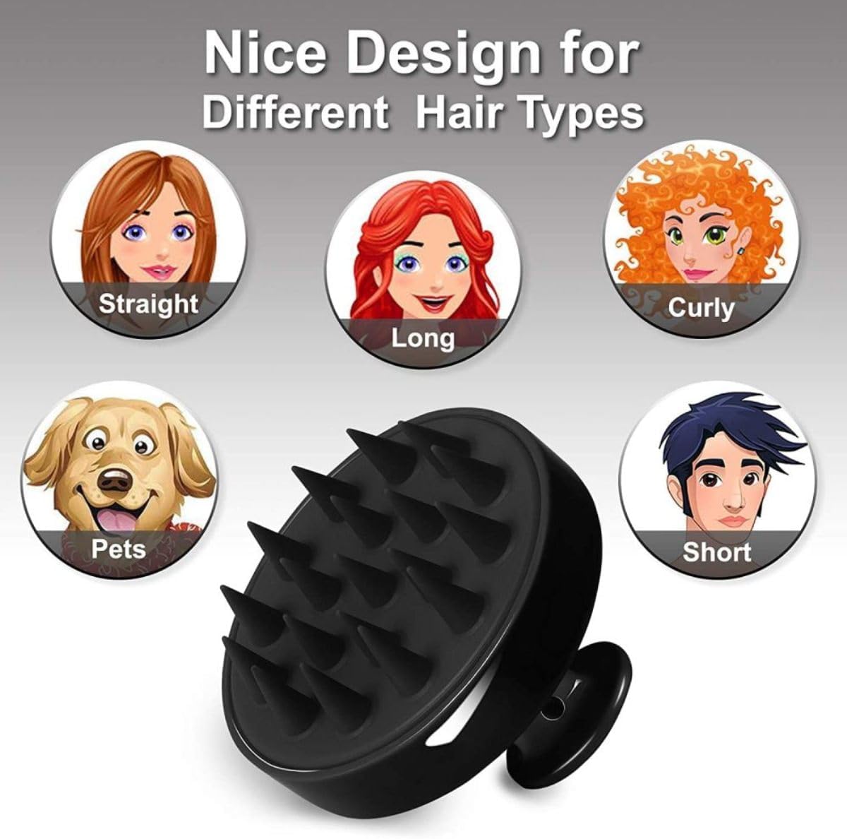 Scalp Shampoo Massager Brush – Soft Bristles Hair Scrubber