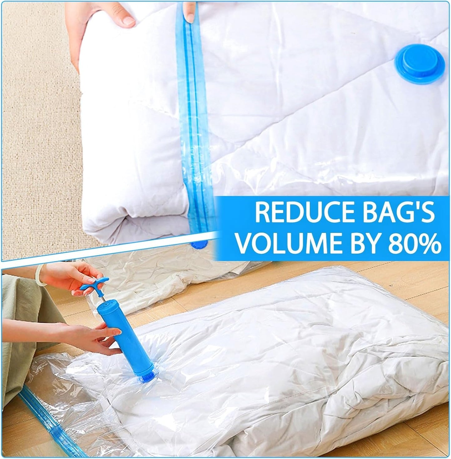 Vacuum Storage Bags with Hand Pump (5 Pack)